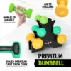 Coated Dumbbell Hand Weight Sets Multiple Weight Options with Rack Anti roll Anti Slip Hexagon Shape 3-5-8lb