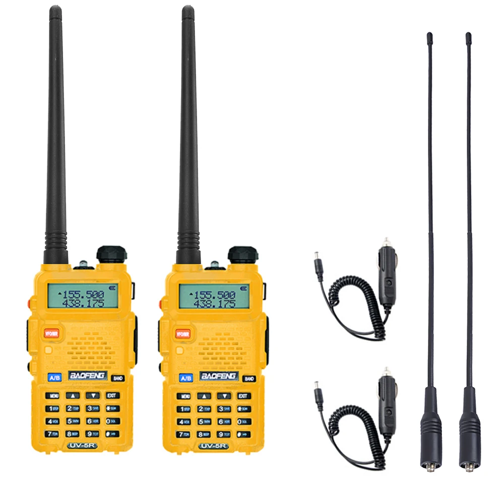 long distance walkie talkie 2Pcs Dual Band Two Way Radio BAOFENG UV 5R Walkie Talkie 5W 128CH UHF&VHF 136-174MHZ&400-520MHZ Ham Radios wifi walkie talkie Walkie Talkie