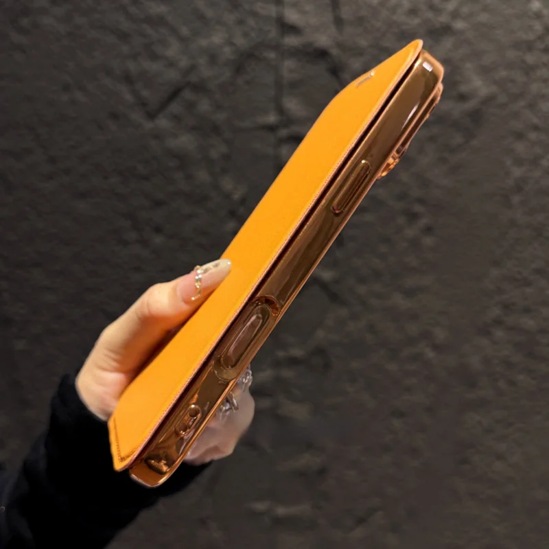 Magnetic Card Holder Case with Transparent Fold Leather Wallet Flip Cover