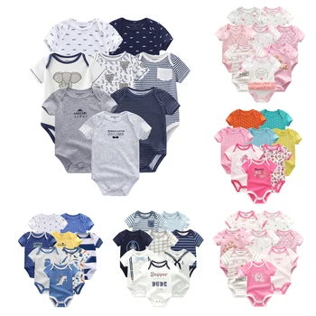 8 PCS/lot summer short sleeve baby boy bodysuit baby boy jumpsuit set ropa bebe baby boy clothes 1