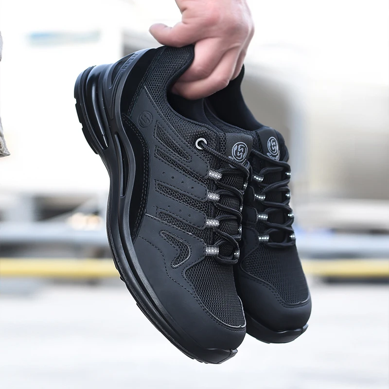 Breathable Work Safety Shoes Anti-smashing Steel Toe Cap Men Working shoes Construction Indestructible Work Sneakers