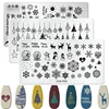 1pcs Snowflake Christmas Nail Stamping Plates Cartoon Christmas Tree Elk Winter Theme Template Mold Nail Art Stencil Tools 1