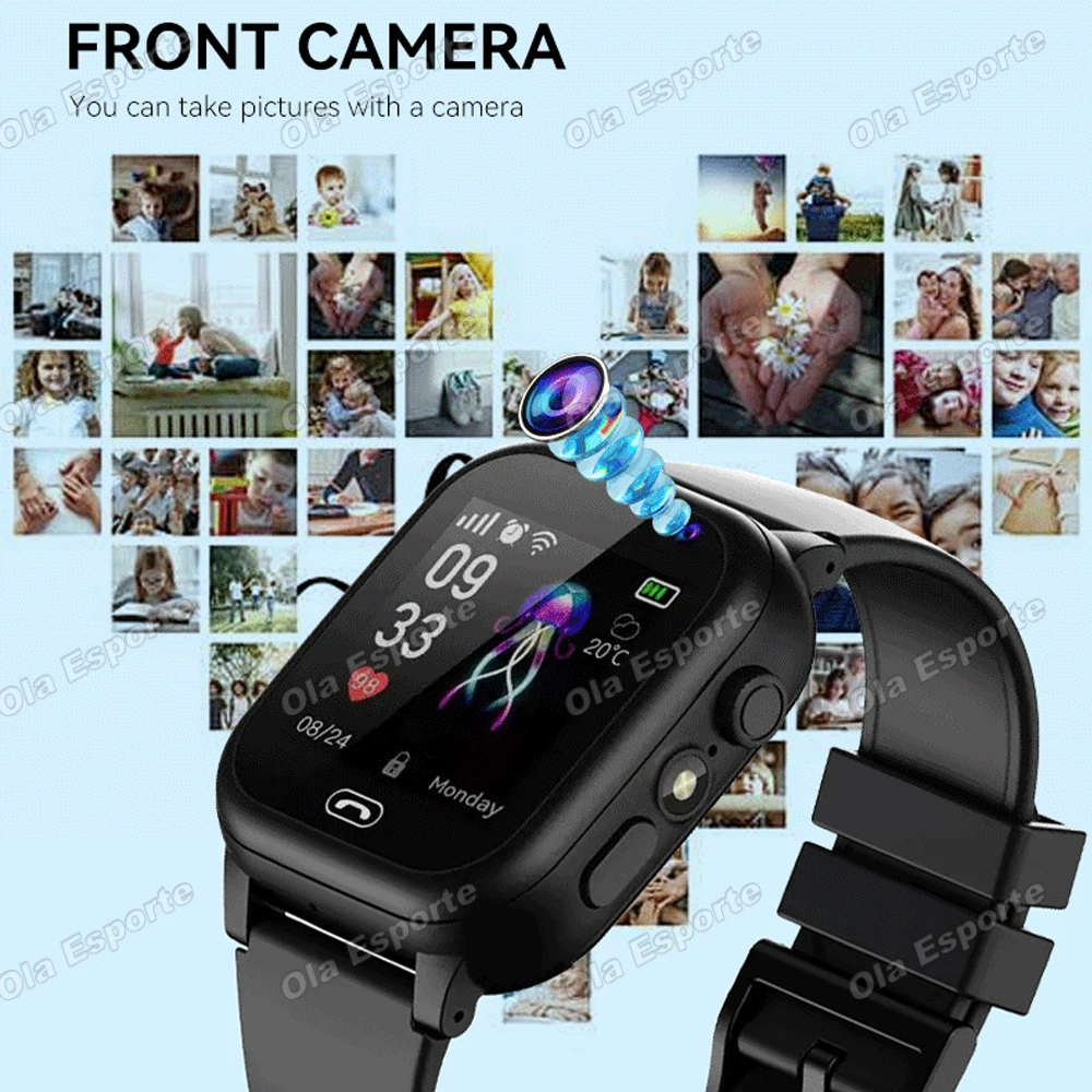 2026 New Kids Smart Watch 4G GPS Location Video Call SOS with Sim Card Camera Waterproof Upgrade Watch for Boys And Girls HW12 3
