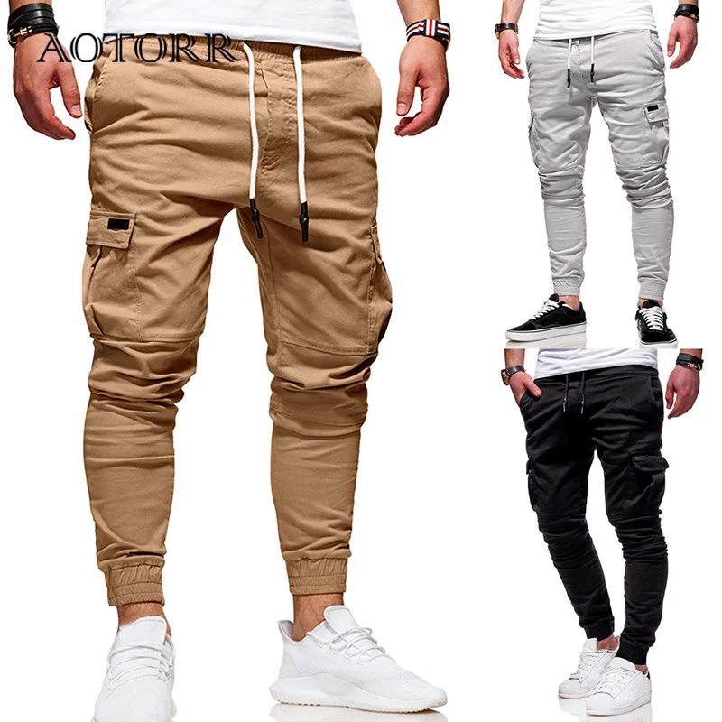 

High Quality Khaki Casual Pants Men Military Tactical Joggers Long Men's Cargo Pants Multi-Pocket Fashion Armygreen Trousers Man