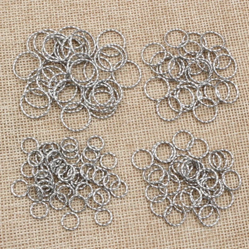 50 Stück Edelstahl 1/1,2mm dick 6 8 10 12 14mm Twist Open Springringe für DIY Schmuck Herstellung Funde für Ohrringe Halskette