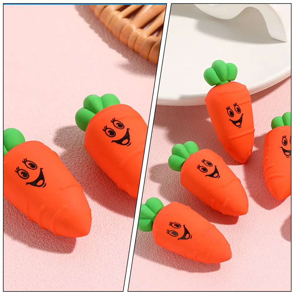 30Pcs 과일 모양의 미니 지우개 당근 디자인 부드럽고 유연한 Tpr 지우개 쓰기 지우기 학생 용품 사무용품
