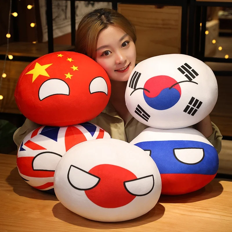 

30CM Poland Ball Country Ball Pillow Plush Toy Cartoon Animation Surrounding Toys for Boys Baby Carrier Plush Toys Pillow