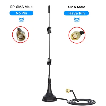 무선 와이파이 부스터 익스텐더, 베이스 포함, 2.4GHz 7DBI 5X 범위 RP-SMA, 수 SMA 수 커넥터, 와이파이 보안 카메라용