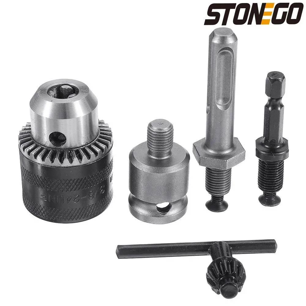 2 Size 1.5-10mm Drill Chuck Adapter Convert Impact Wrench to Electric Drill 3/8-24UNF Lightweight & Reliable