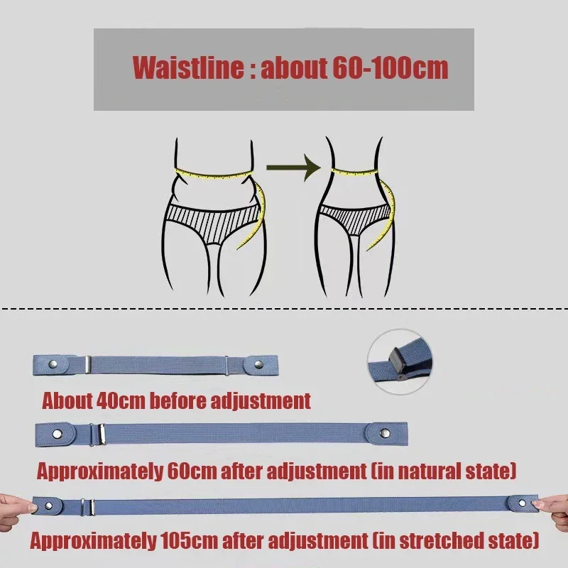 New Adjustable Stretch Elastic Waist Band Invisible Belt Buckle-Free Belts for Women Men Jean Pants Dress No Buckle Easy To Wear