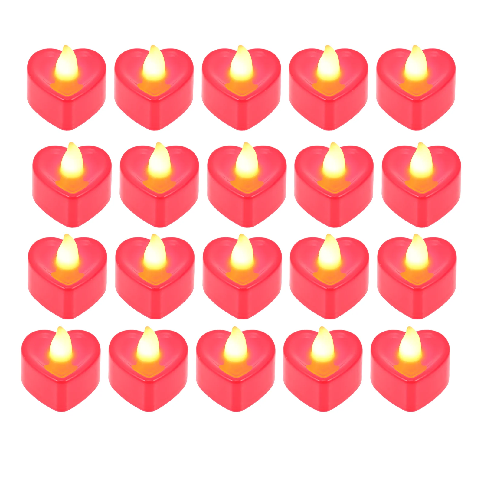 

24 Pcs Lamp Wind up Lights Small Electric Flameless Romantic LED Heart Shaped Desktop Adornment