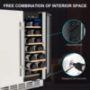 Wine and Beverage Refrigerator, 24 Inch Dual Zone Wine Fridge with Safety Locks, Under Counter Wine Cooler Fridge Freestanding 5