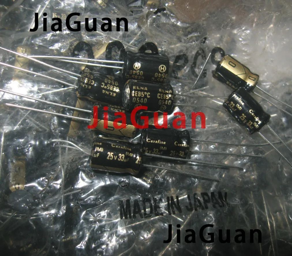 

10pcs NEW ELNA ROA Cerafine 25V33UF 8X11.5MM 33uf/25v audio electrolytic capacitor 33UF 25V Black gold 25V 33UF