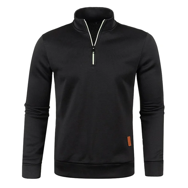 Men Sweatshirts Spring Thicker Pullover Half Zipper Pullover for Male Hoody Outdoor Sweatshir Autumn Solid Color Turtleneck Swea 6