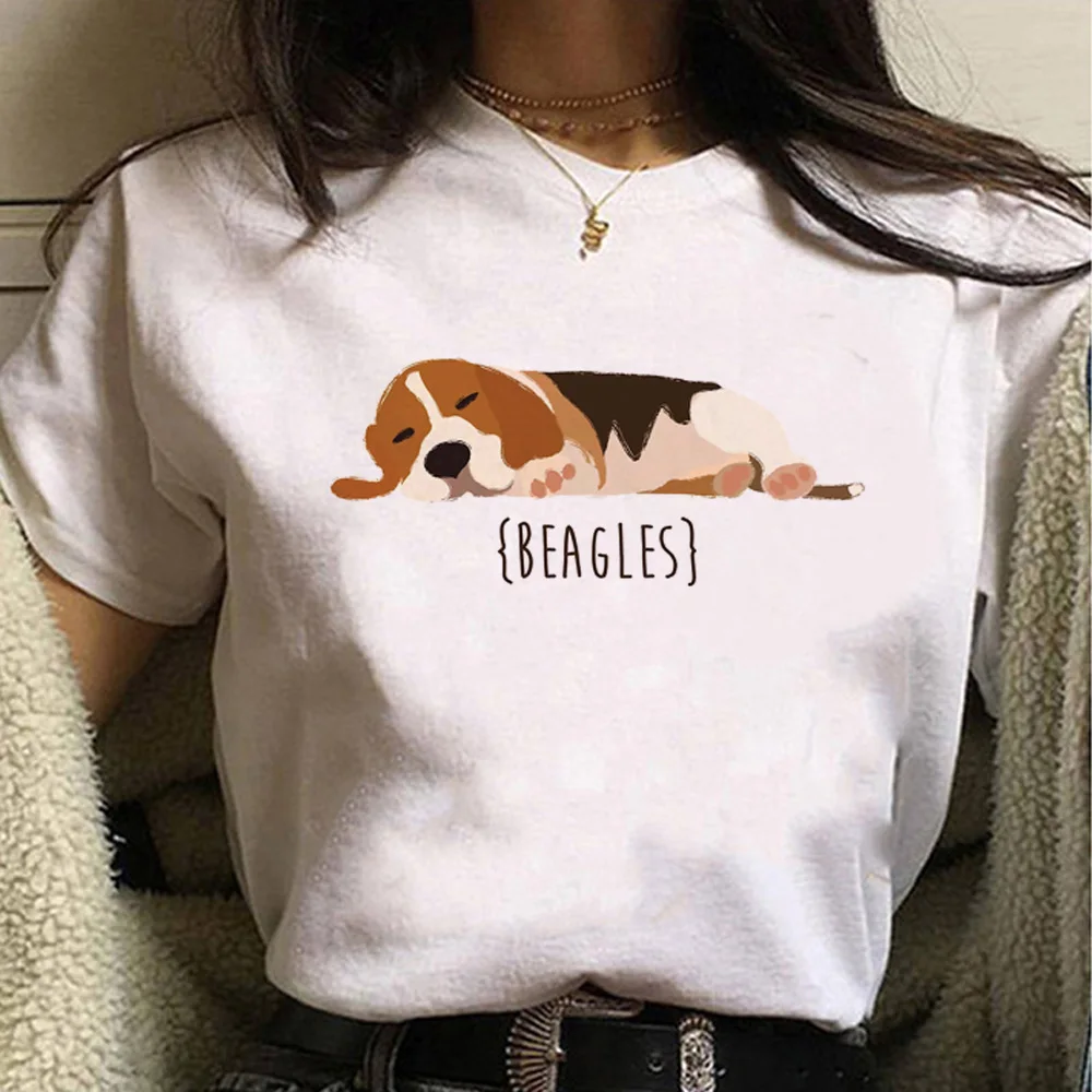 

Женская футболка Beagle в стиле Харадзюку, забавная дизайнерская футболка, женская одежда с графическим принтом в стиле 1920-х
