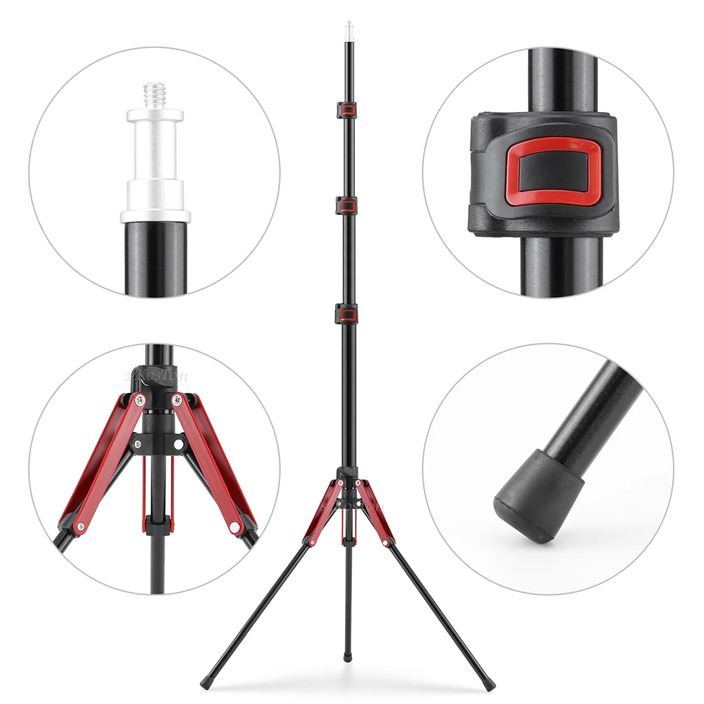 1.9M/75Inch Aluminium Light Stand Photography Light Tripod Monopod Bracket For LED Video Flash Travel 1/4 Screw