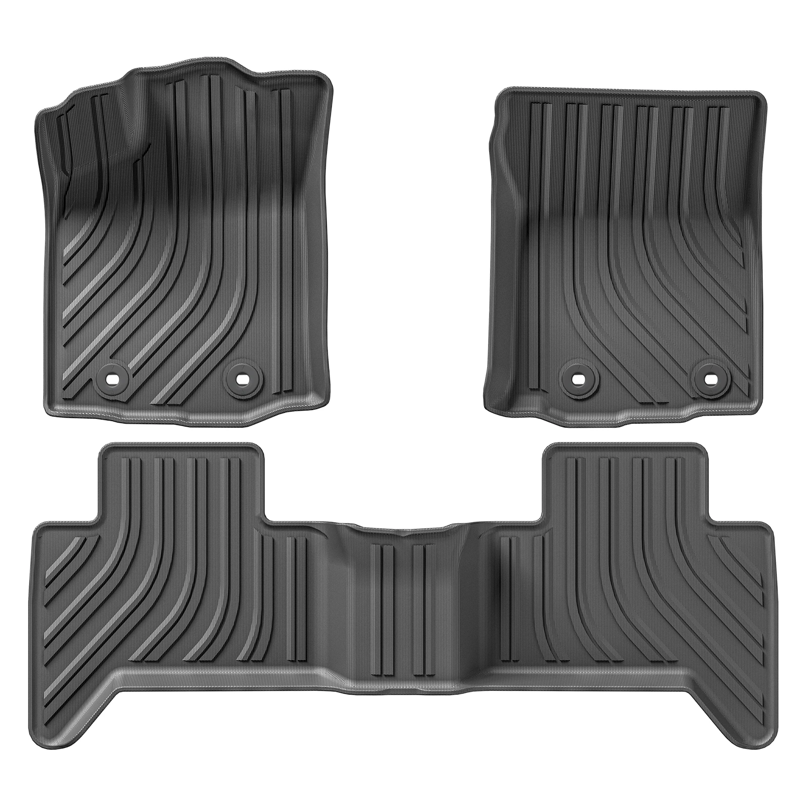 Jenofa All-Weather Floor Mats For 2005-2015 Toyota Tacoma Double Cab (Automatic) - Custom Fit TPE Liners, Black