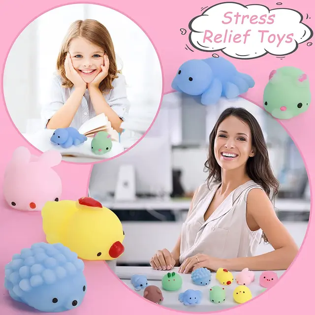 24Pcs/Set Mini Mochi Squishy Cute Cat Antistress Ball Squeeze Rising Abreact Soft Sticky Stress Reliever Toys Child Funny Gifts 6
