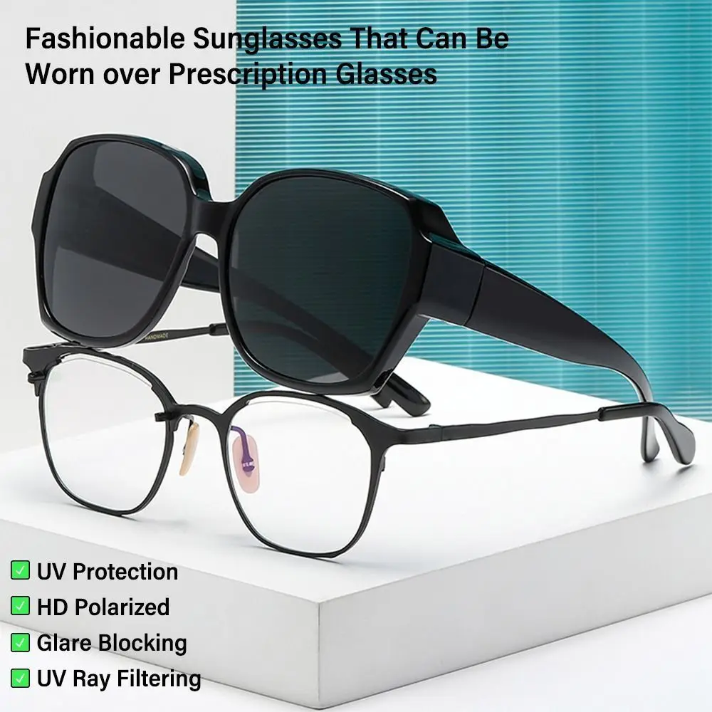 Polarized Sunglasses Fit-Over Cover Over Myopia Prescription Glasses Women Men Driving Goggles Fishing Sun Glasses Frame Eyewear