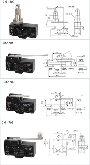 Micro Interruptor Switch Límite Cm-1704 Cntd C/ Rueda