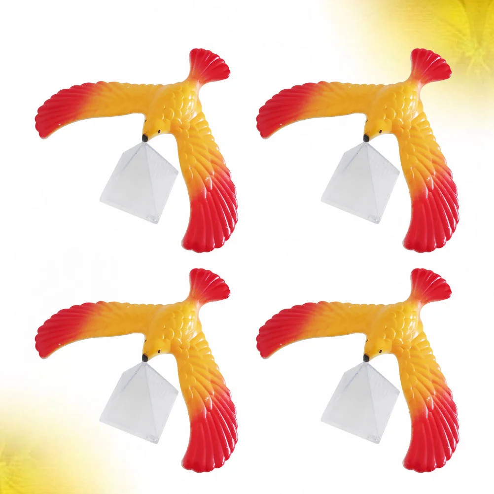 4PCS Funny Balance Eagle Toys Plastic Birds Toys Adorable Animal Decor Educational Prop for Kids (Random Color) toy car adorable truck plastic excavator construction vehicle kids plaything model small girls