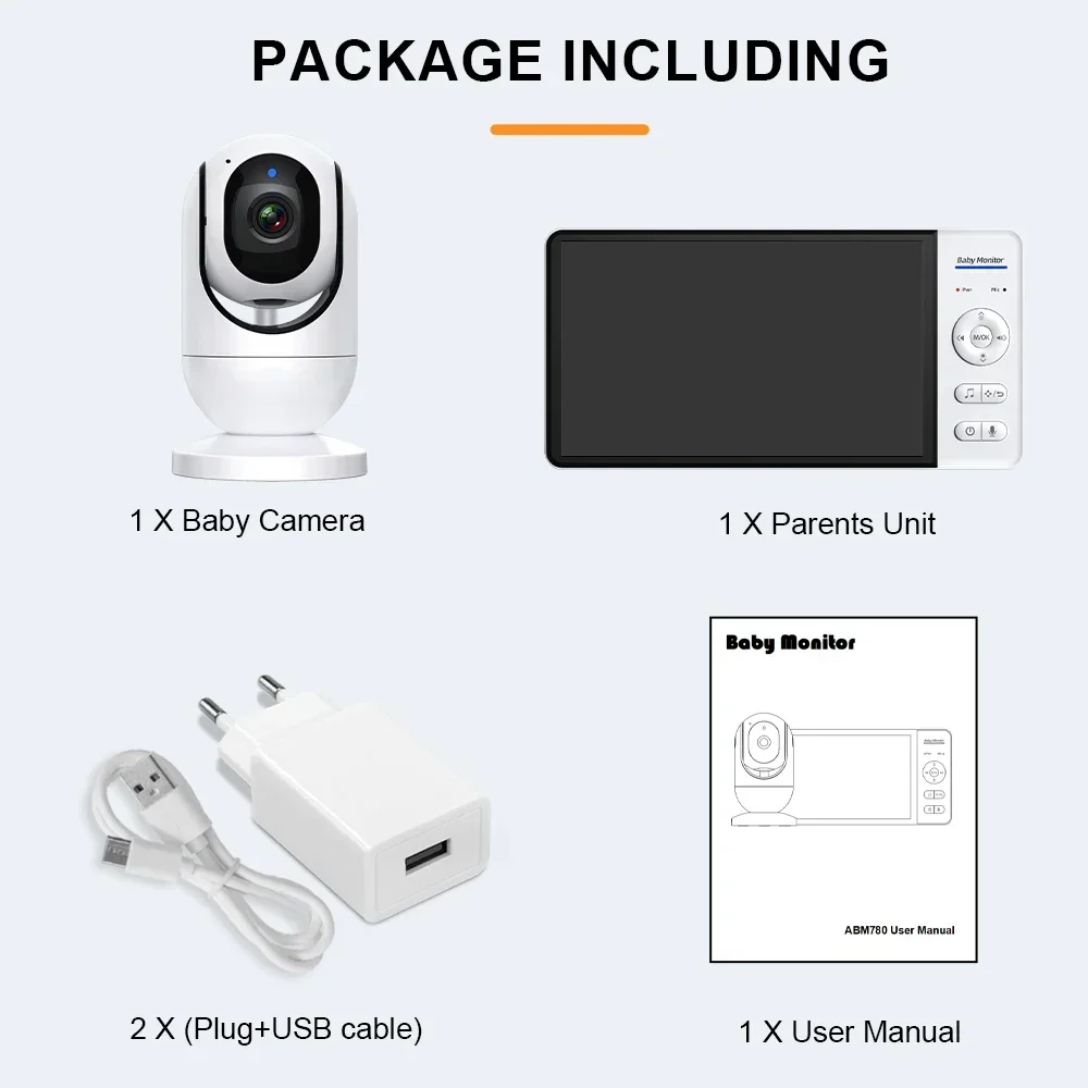 Babyphone 7 Zoll mit Kamera, Akku & Smart-Home Sicherheit