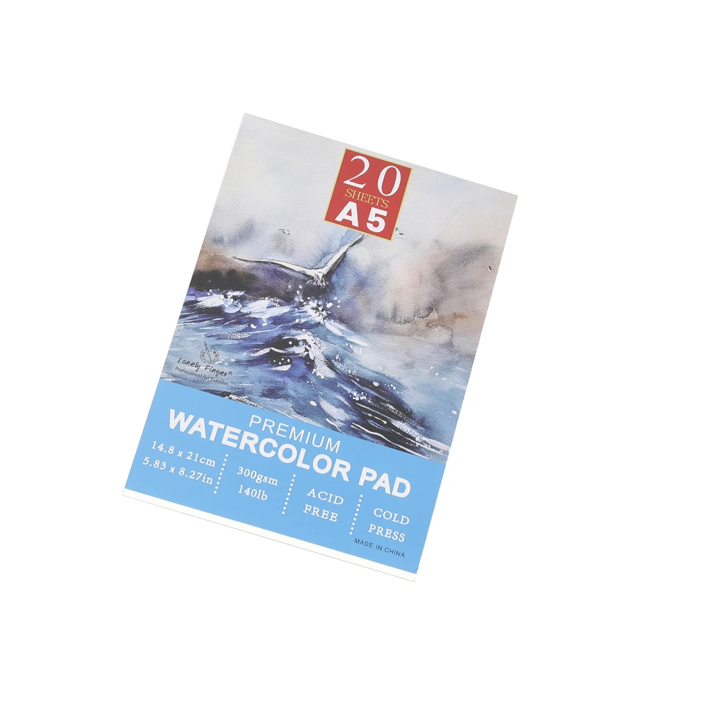 A3/A4/A5 Suluboya Pedi, 140 lb/300gsm, 20 Sayfa | Yetişkinler ve Öğrenciler için Soğuk Preslenmiş, Asitsiz, Sanatçı Kağıdı - Resim, Gou