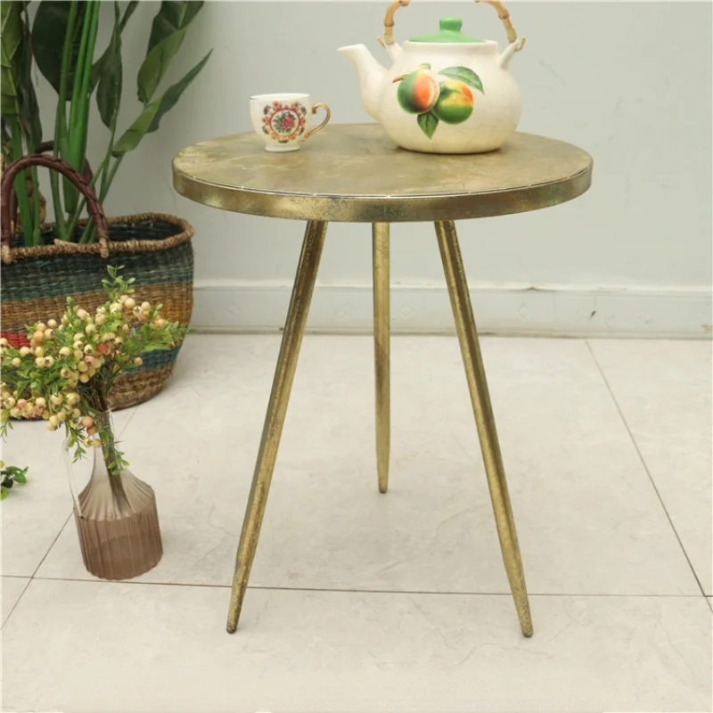 Small Golden Round Side Table Nordic Furniture Luxury Sofa Metal Coffee