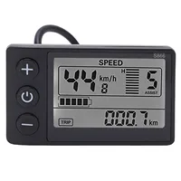 Compteur d'affichage LCD pour vélo électrique, panneau de commande avec prise étanche, 24V, 36V, 48V, S866 1