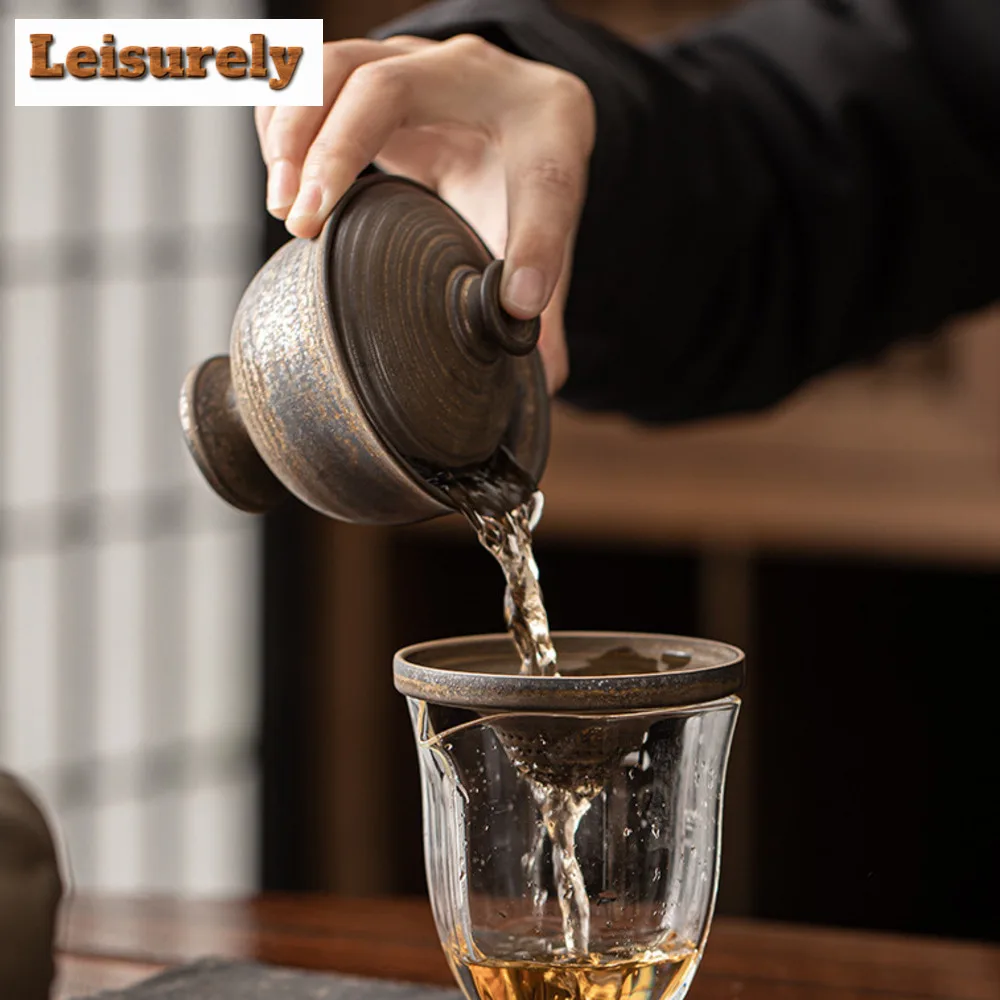 Creative Antique Gilded Tea Separator Infusor Aesthetic Bodhidharma Tea Strainer Zen Tea Soaking Tea Filter for Tea Decoration