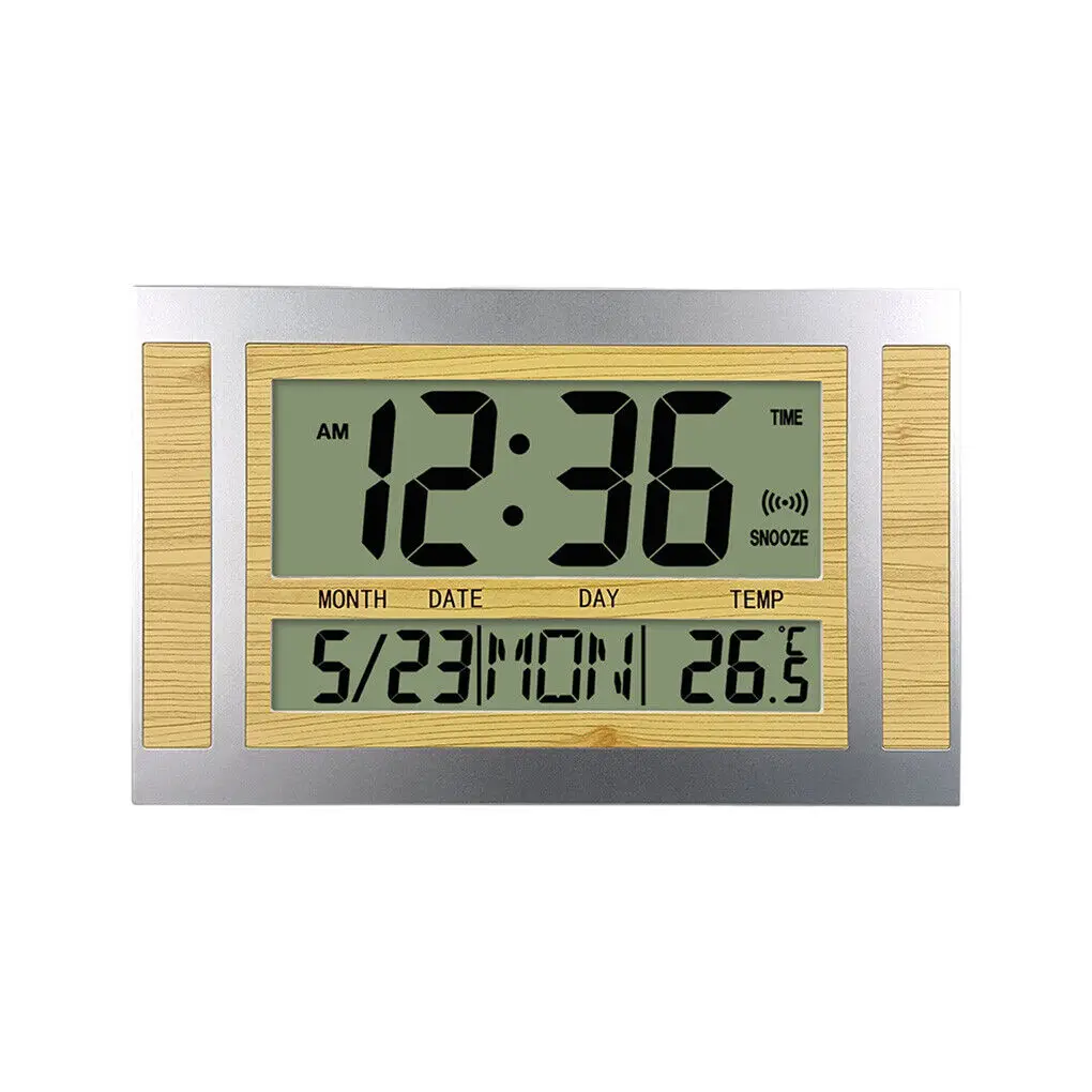 LCD Display Digital Wall Clock Calendar Temperature