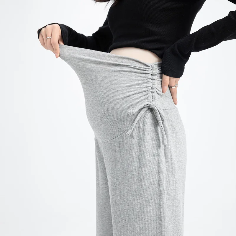 maternity-pants-spring-summer-2024-new-style-petite-pregnancy-wide-leg-pants-wear-drawstring-straight-trousers
