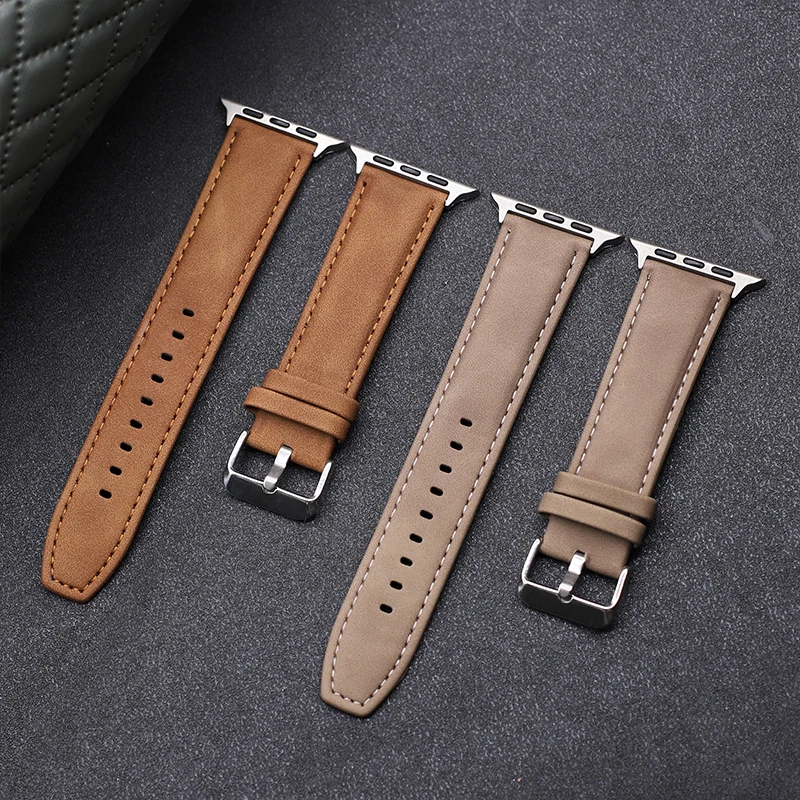Elegant Leather-Silicone Hybrid Watch Band Bracelet