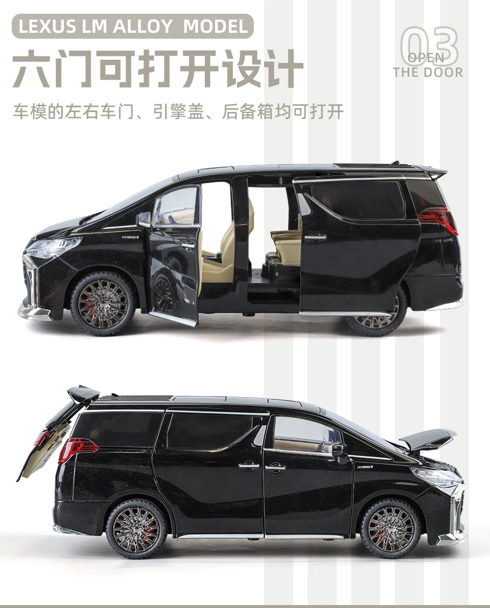 1/24 TOYOTA Alphard MPV Van Diecast Model Araba