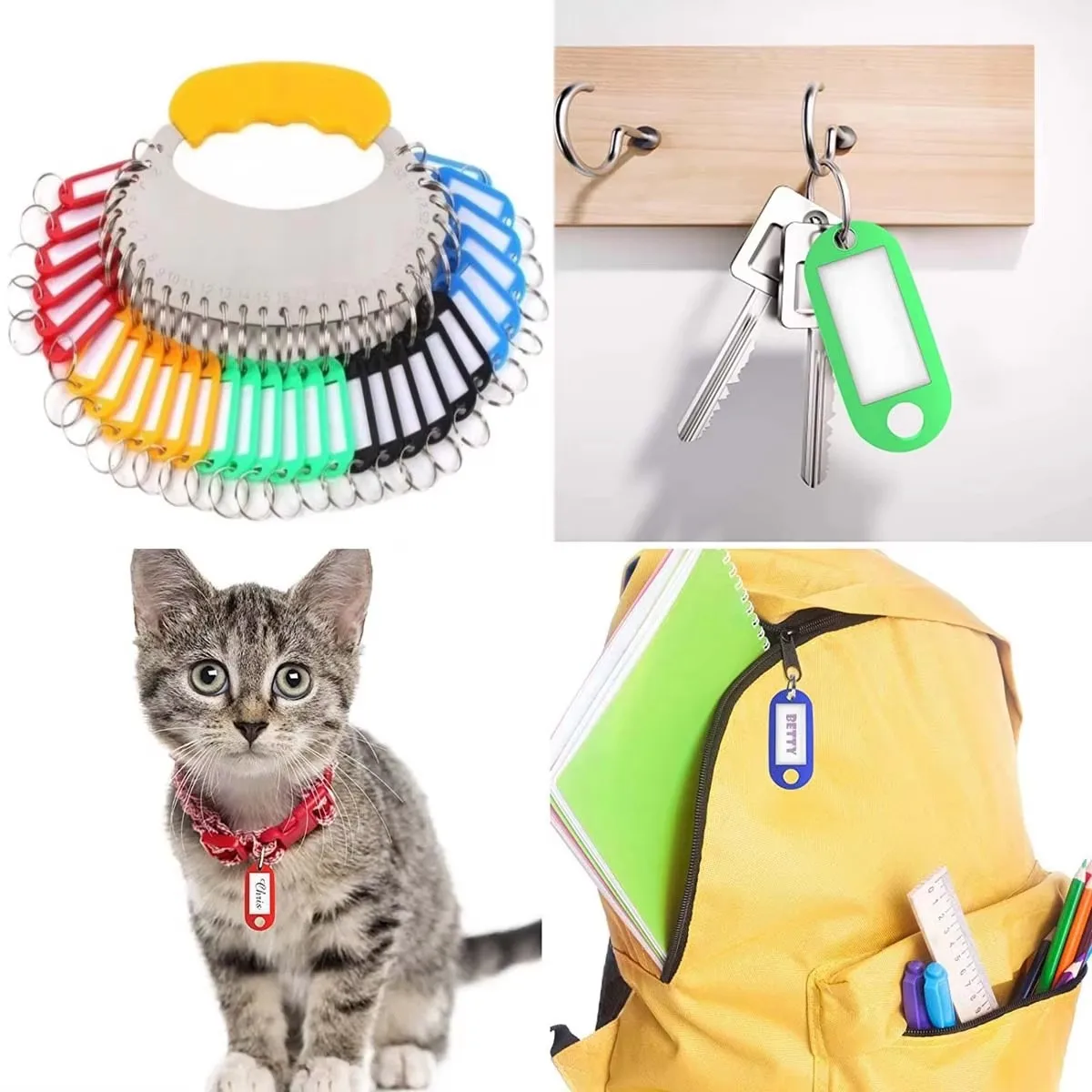 Random Color Key Tags with Labels Plastic Prevent Missing Key Identifiers Luggage Bag Accessories