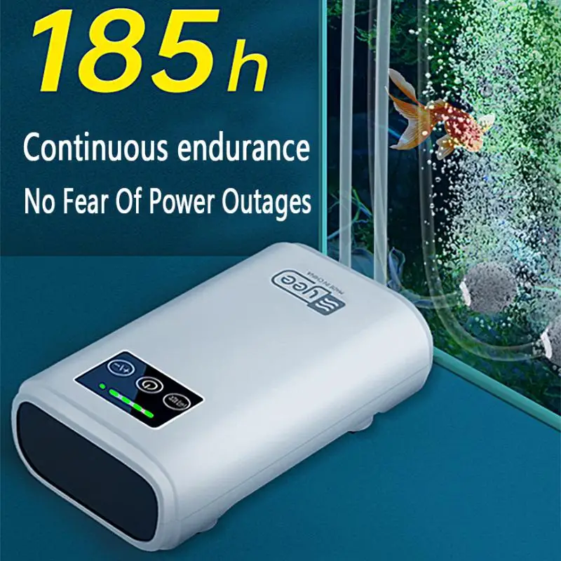 Aquarium Fish Tank Oxygen Pump Charging Dual-Purpose Air Pump Usb Lithium Battery Household Portable Fishing Mute 6000Ma Outdoor