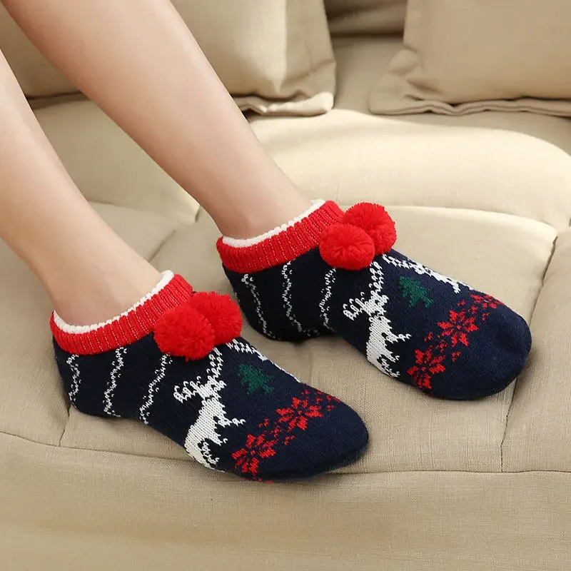 

Autumn and Winter Floor Socks Non-slip Sole Adult Thickened Adult Men and Women Early Education Home Indoor Month Socks Shoes