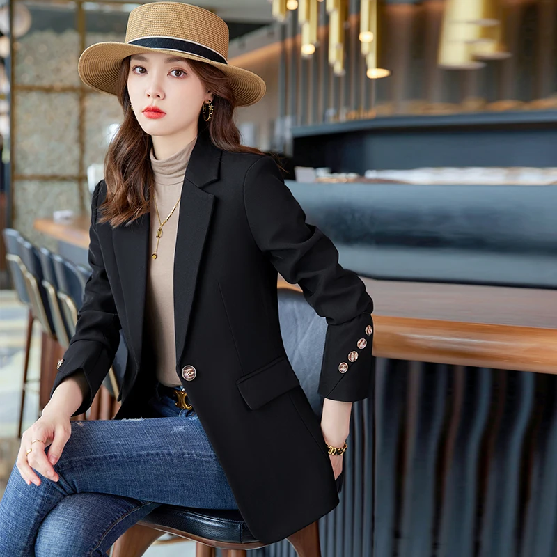Fashion Professional Women's autumn and winter new long-sleeved suit elegant temperament shows self-confidence
