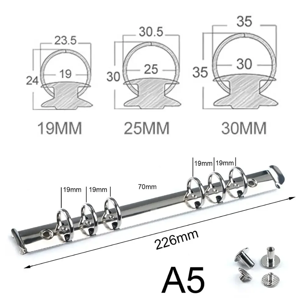 

Moterm A5 Size Metal Spiral Rings Binder Clip With 2 Pairs of Screw For Diary Notebook Planner Binder Clip File Folder