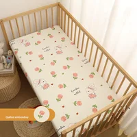 Draps-housses pour berceau en coton, drap de lit pour bébé 70x130cm, literie pour bébé 1