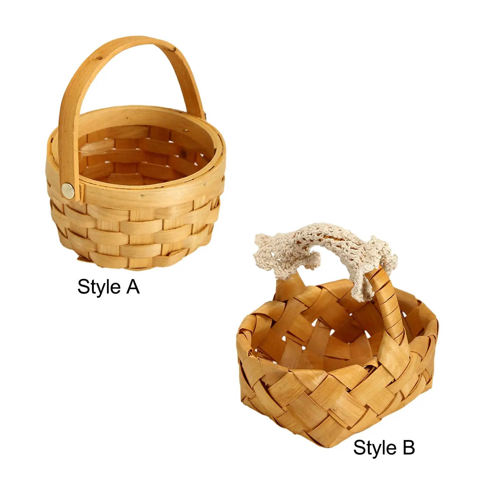 Easter Basket Easter Decor Woven Small Bamboo Basket for Candy Gifts Wedding