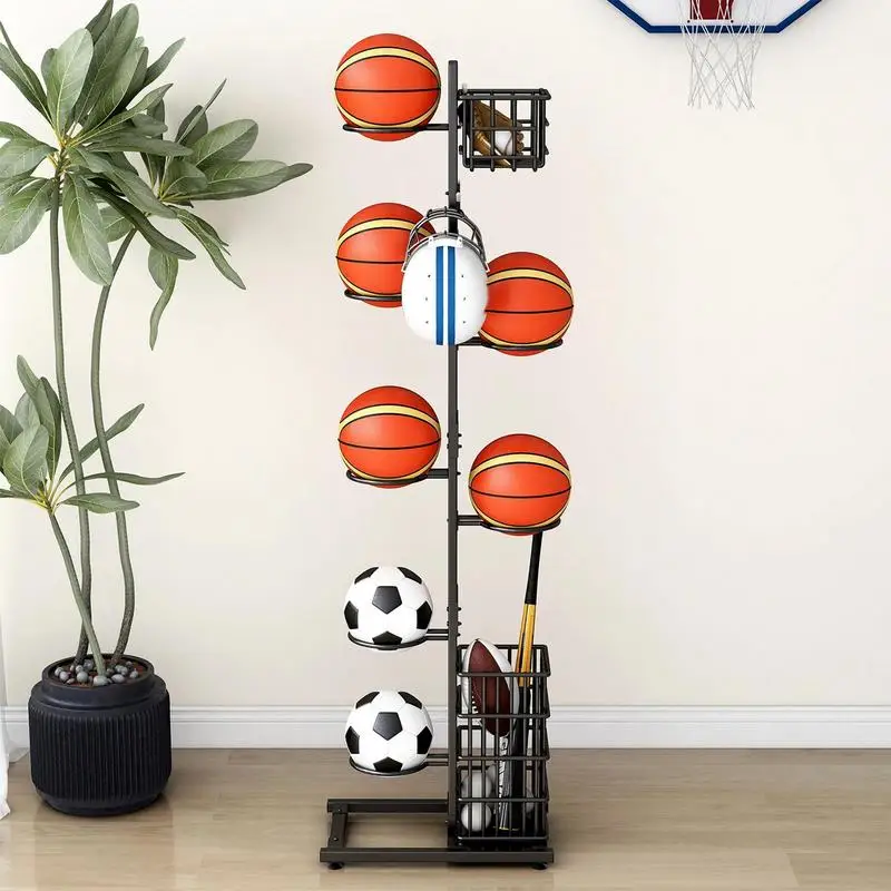 

Home Indoor Children's Basketball Football Volleyball Badminton Racket Storage Rack Ball Rack Simple Storage Rack