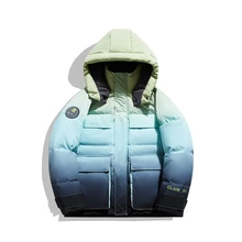 

Winter warm down jacket gradient tooling casual jacket hooded loose