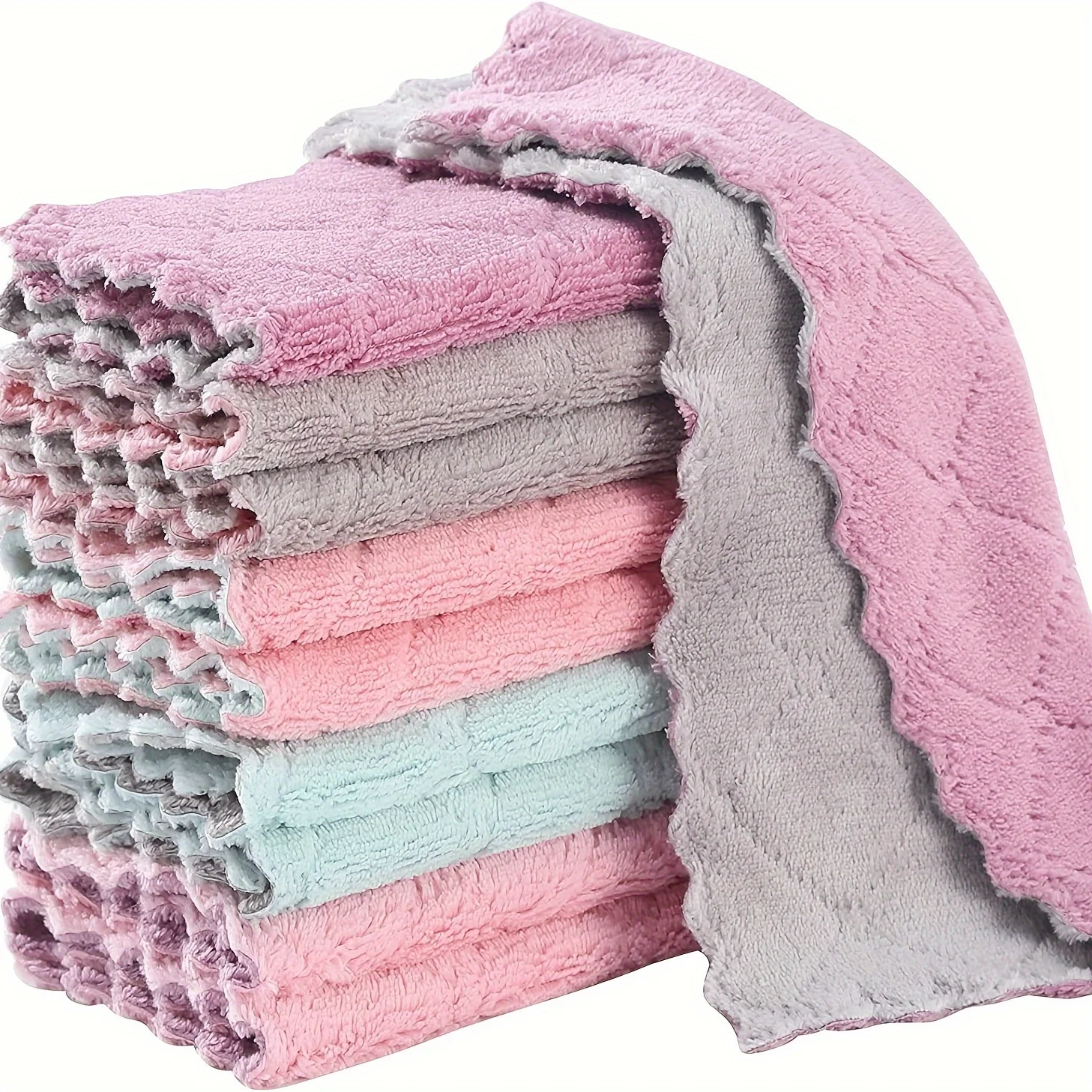 10pcs Kitchen Towels And Dishcloths Rag, 9.4in*5.5in Small Dish Washing Towels, Color Assorted Varieties 2