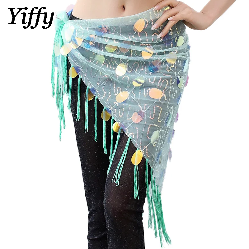 

Adults Belly Dance Triangle Scarf Performance Waist ChainLadies Tassel Indian Dance Hip Scarf Dance Practice Hip Wrap Skirt