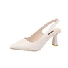 Baotou Back Empty Sandals High Heels Women's Thick Heel 2024 Spring New Pointed Toe Single Shoes Black Work Shoes High Heels 5