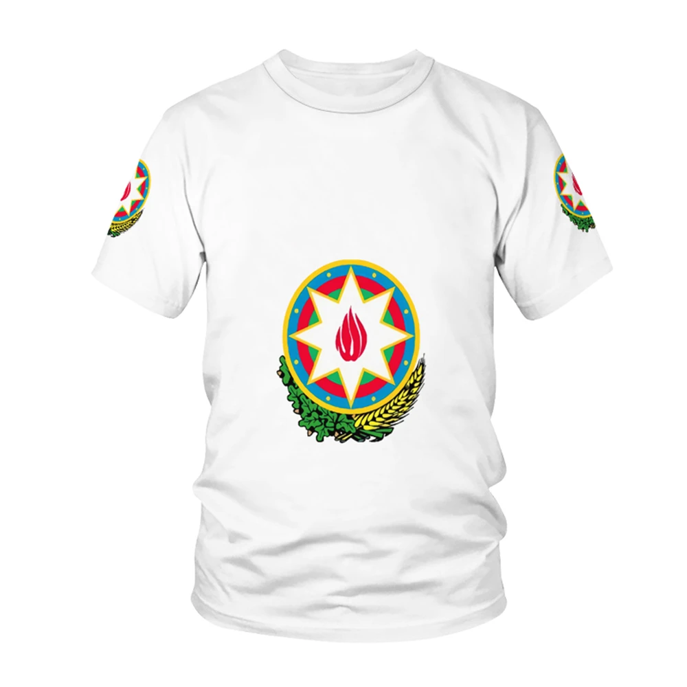 

Azerbaijan Country Flag Pattern Same Style T-shirt For Men Hot Selling New Summer Women Short-sleeved T-shirt Tops Children 3D