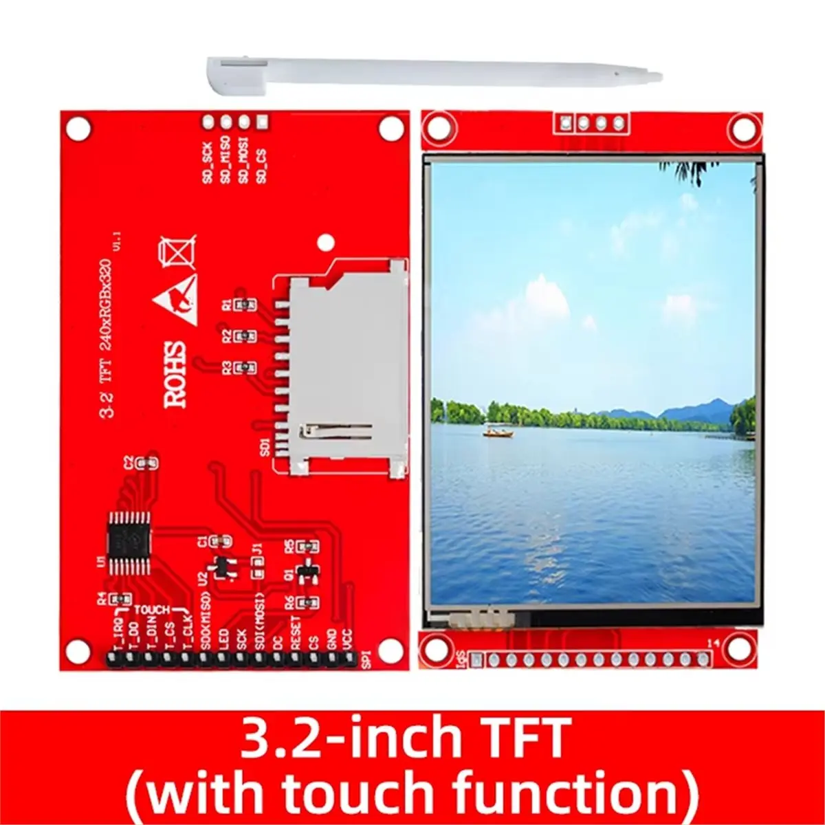  59K 전자제품 액세서리,240x320 3.2인치 SPI TFT LCD 터치 패널 모듈 ILI9341 ST7789 (PCB)