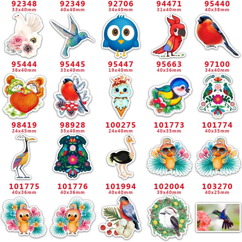 DIY Craft Supplies Sewing Accessories Cartoon Bird Printed Planar Resins Mold 10 Pieces PR-92348