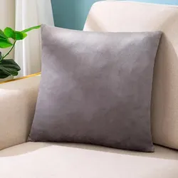 Luxurious Velvet Burnt Orange Throw Pillow - Soft and Cozy Cushion Cover - 45x45cm (Gray)
